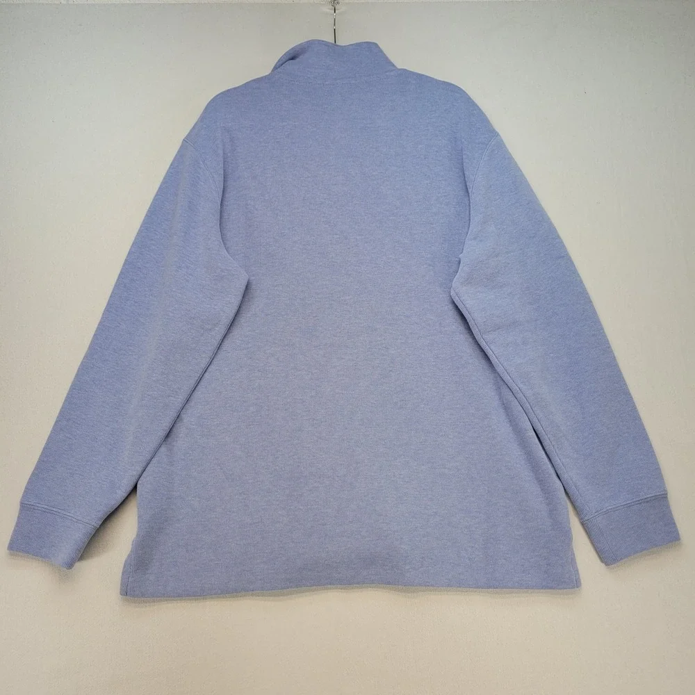 Polo Ralph Lauren Quarter‎ Zip Pullover Mens XL Blue Cotton Knit Mock Neck